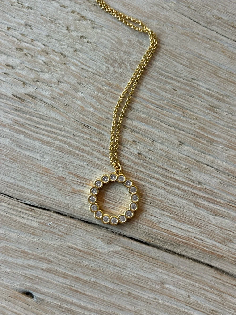 kate spade Gold Crystal Open Circle Pendant Necklace